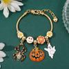 Halloween Pumpkin Charm Bracelet With Micro Inlay Zirconia For Unisex Costume Accessory