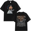 Rapper Chris Brown Breezy Bowl XX Tour 2025 New Album T Shirt Men's Hip Hop Gothic T-shirt Vintage Oversized T Shirt Streetwe...