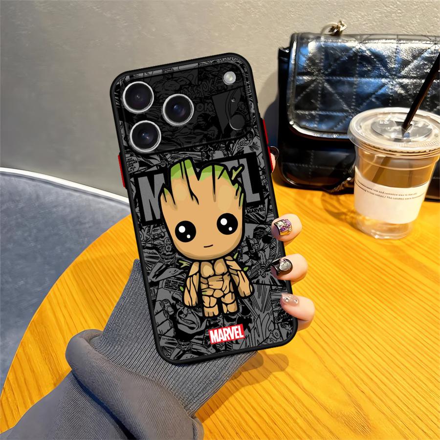 Marvel Groot Deadpool Měkký kryt pro iPhone 16e 15 16 14 Plus 17 Air 7 8 XS Max 12 13 11 17 Pro Max 13 Mini