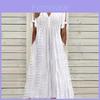 Casual A Line Dress With V Neck And Short Sleeves For Summer Wear