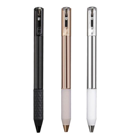 Geometric Metallic Crinkle Pen Crunchy Sensory Pen Morphing Ballpoint Pen for Stress Relief 0.5mm Retractable Gel Pen for School Office
