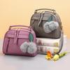 Women Small Pompon Leaf PU Leather Messenger Bags Shoulder Bag Leather Handbags Bag