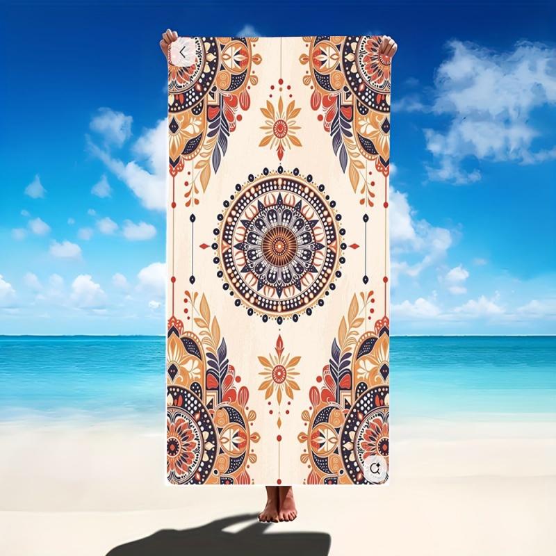 Boho Ethnic Colorful Paisley Floral Print Beach Towel Quick Dry Sand Free Absorbent Blanket Summer Holiday Beach Towel