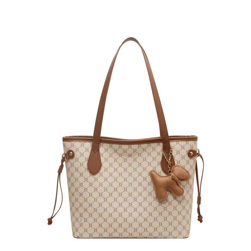 Large Capacity Women'S Fashion Commuter Shoulder Bag Vintage Printed Portable Tote Bag