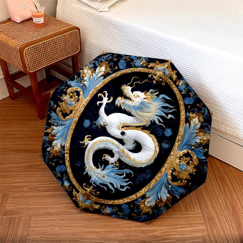 Dragon pattern, automatic folding umbrella, portable and foldable design, 8 ribs, a Christmas or birthday gift.