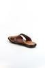  Men's Genuine Leather Daily Comfortable Summer Beach Light Flat Slippers Tan