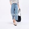 YERAD Women's 2026 Summer Loose Wide-Leg Cropped Hemp Jeans