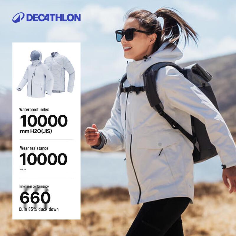 

Decathlon Women s 3-in-1 Windproof Waterproof Hiking Jacket XL