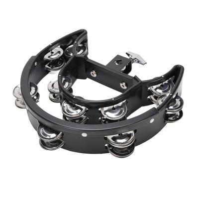 Schellen Handperkussion Klemmbar Ergonomisches Design Doppelreihe Halbmond Musikalisches Tamburin für