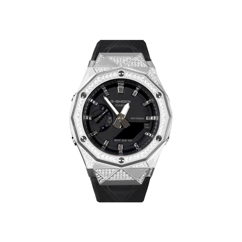 Casio Unisex Liquid Crystal,Analog Dual Display Series 48.5mm Black Watch GA-2100-1A1(Watch8--)