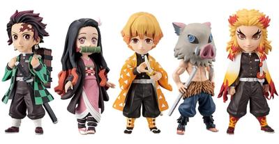BANPRESTO Demon Slayer Kimetsu no Yaiba Svetová zberateľská figúrka Všetky 3 typy Sada Tanjiro Nezuko Zenitsu Rengoku Inosuke