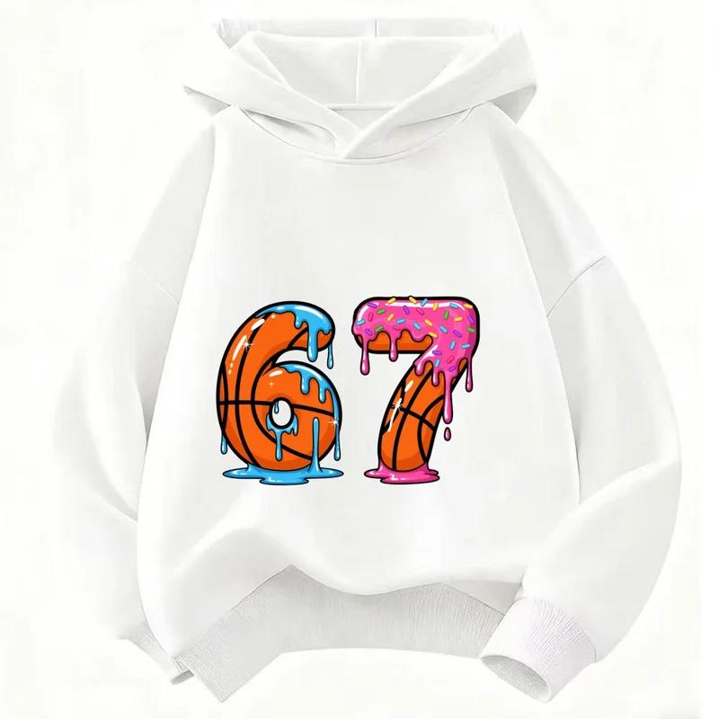 Cartoon Girls Boy Hoodie 67 Six Seven Print Clothing Rouba a BrainRot Brainrot Sweatshirt Kids Fashion Tops