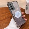 Luxury Shockproof Glitter Holder For Silicone Ring S23+ Case For Samsung Galaxy S23 Plus S24+ S25+ S22+ With Holder Stand Cover