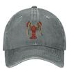 Mardi Gras Crawfish And Beads Washed Baseball Cap Fashion Hip Hop Dad Hats Spring Women Unisex Outdoor Sport Designer Baseball Caps