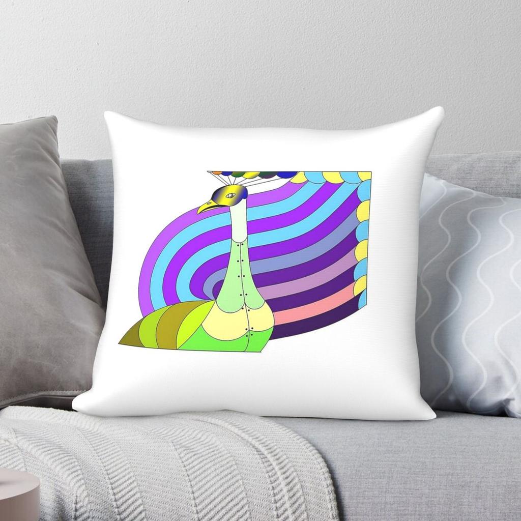 Peacock Animal Bird Square Pillowcase Polyester Linen Velvet Printed Zip Decorative Pillow Case Home Cushion Cover x