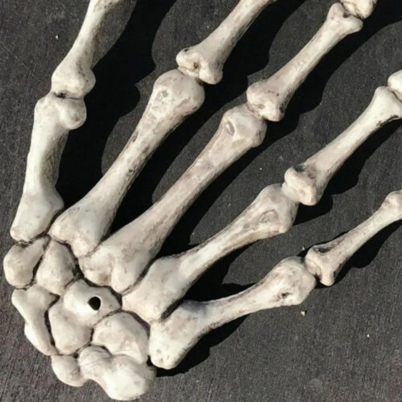 Halloween Skeleton Hand Scary Realistic Size Hand Bone Skull Decors Zombie Party Haunted House Halloween Terror Decoration Props