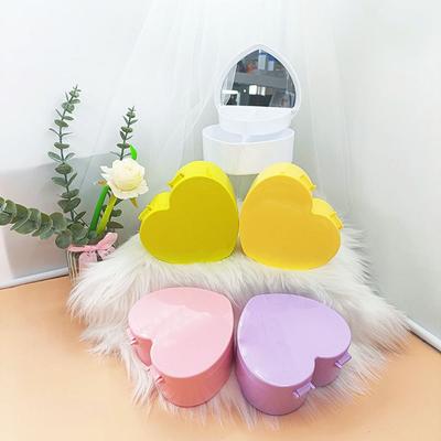 Case Double Storage Box Girls Desktop Cosmetic Organizer Heart-shaped Jewelry  Box Girls Makeup Storage Box Sundries Container