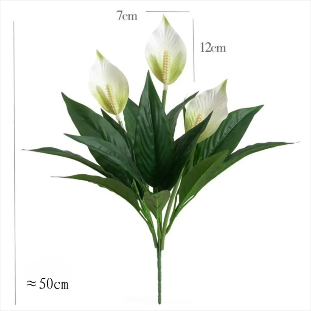 Real Touch Plastic Artificial Green Plants Green Plants Tree Branch Palm Tree Leaves Fake Anthurium Home Decor