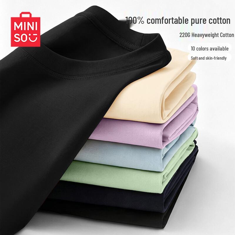 MINISO Women's Pure Cotton Loose Short-Sleeve T-Shirt