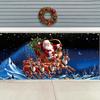 Christmas Celebration Garage Door Banner - Santa Claus, Sled and Reindeer Patterns