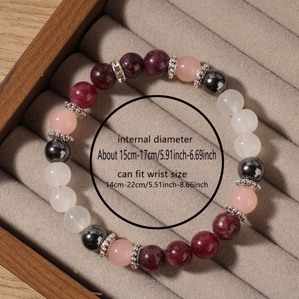 Festive Gifts Garnet Rose Quartz Clear Quartz Black Onyx Beaded Bracelet Natural Fashion Jewelry For Men Women Daily Wear Gift