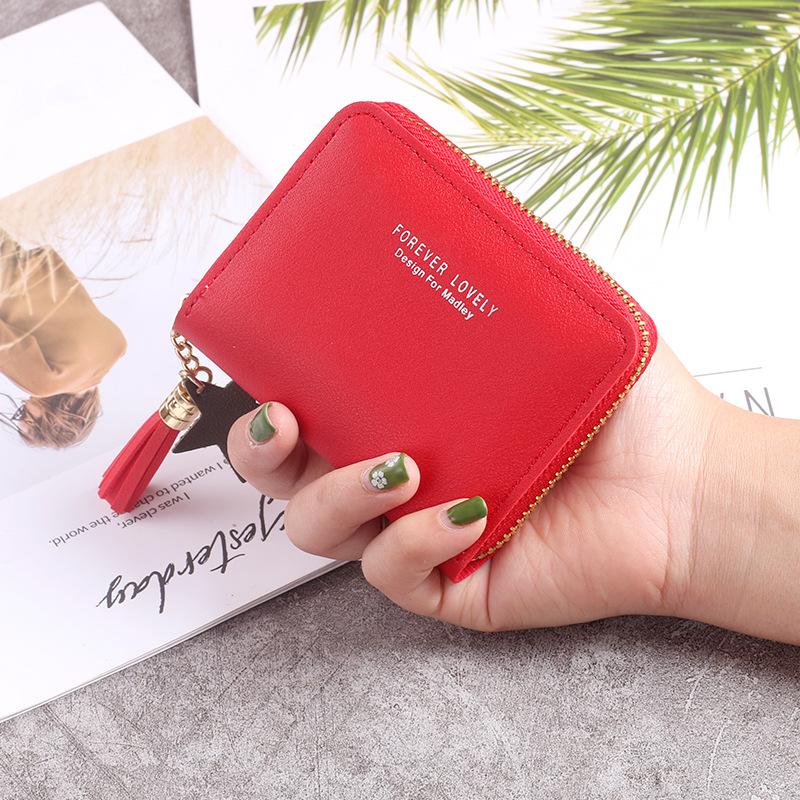 Korean version of mini wallet ladies short zipper cute coin purse students short Su Liu female wallet