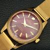 HAND-WINDING VINTAGE SWISS MENS REFURBISHED RED COLOR DIAL WATCH a707395-1