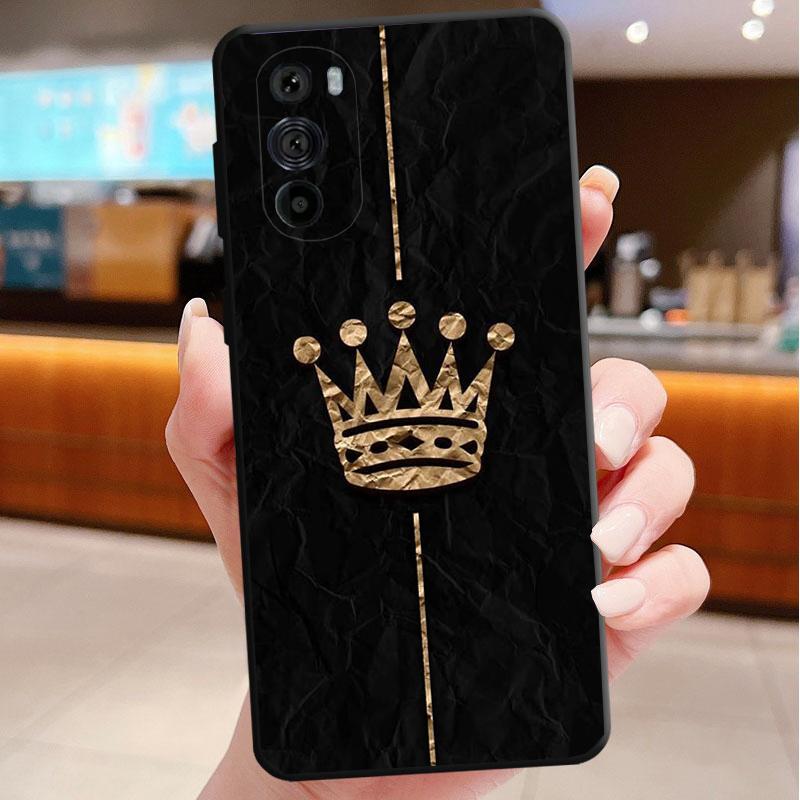 Phone Case For Motorola Edge 50 40 Pro 60 50 40 30 Ultra Neo Fusion Moto G85 G72 G53 G54 G84 G13 G32 King Queen Crown