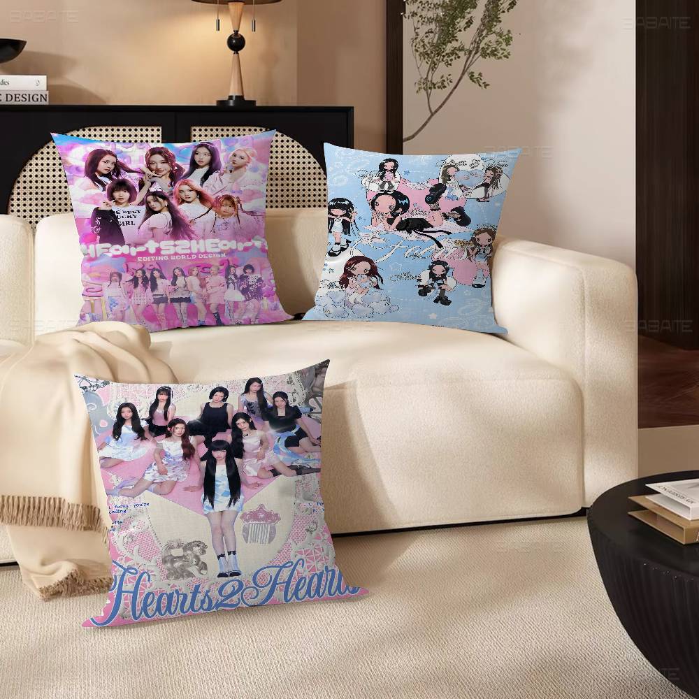 HEART2HEART KPOP GIRL H2H 45*45cm Cushion Cover Pillow Cover Decor Pillowcase Home Pillowcase For Couch Pillow