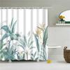 Tropical Green Plant Palm Leaves Bathroom Accessories Set Shower Curtain Bathroom Curtains Waterproof Polyester with Hooks