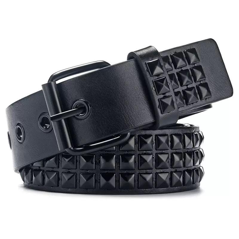 Unisex punkový pás s pyramidovými cvočky pro džíny Móda
