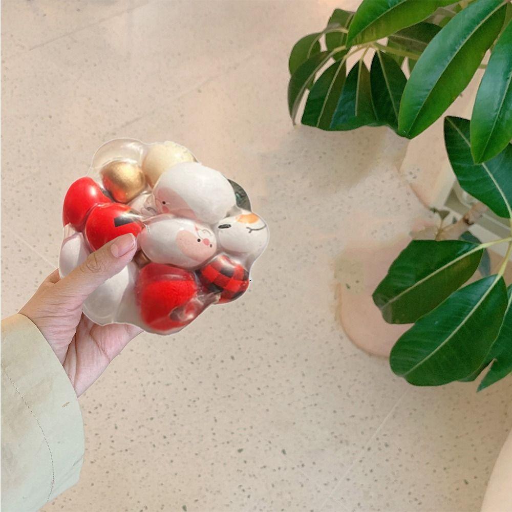 TPR Cartoon Fidget Toy Slow Rebound Noisy Ball Pinch Toy Christmas Squeeze Toys  Kids Tricky Doll