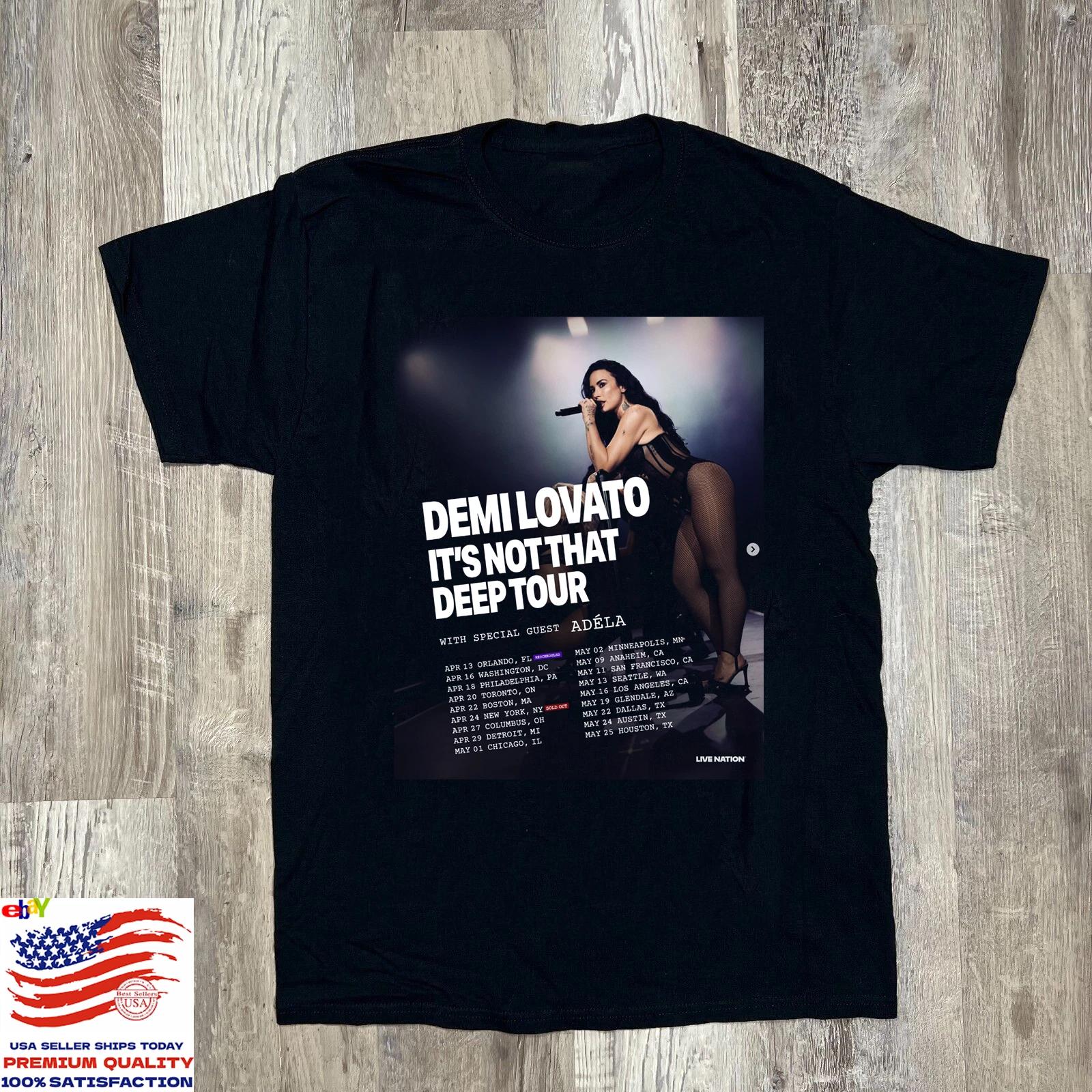 Demi Lovato It s Not That Deep Tour Black Cotton T Shirt Full Size S-5XL M