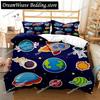 Cartoon Astronaut Digital Print Polyester Bedding Sets Child Kids Covers Boys Bed Linen Set for Teens Bedding Set Luxury Gift