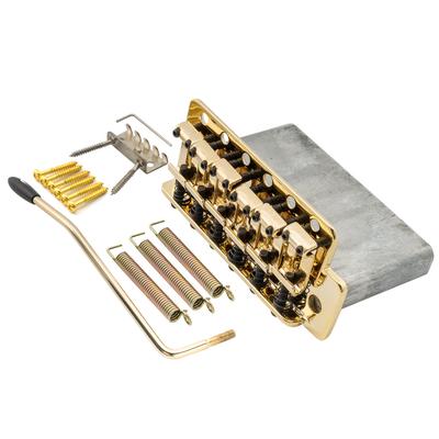 Musiclily Pro Vintage Tremolo Unit Bridge with Steel Saddles, 11.3mm String Pitch, for Fender American Vintage Stratocaster Electric Guitars, Gold