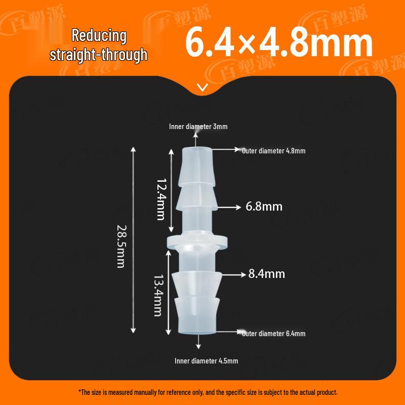 Two-Way Straight Through Plastic Hose Reducer Connector for Fish Tanks