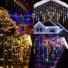 Beautiful Led Icicle String Lights For Holiday Decor Featuring Multiple Color Variations And 96 Led Bulbs