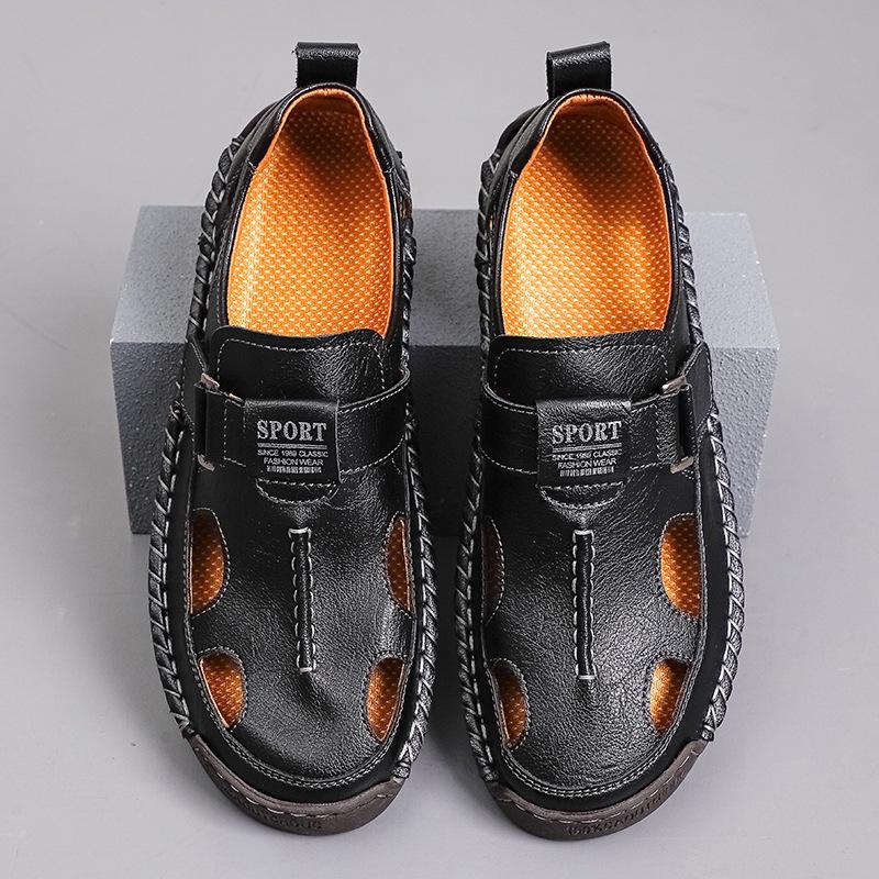 2026 Men's Closed-Toe Non-Slip Outdoor Sandals: Wear-Resistant, Casual, Sports-Ready, Hollowed-Out Design