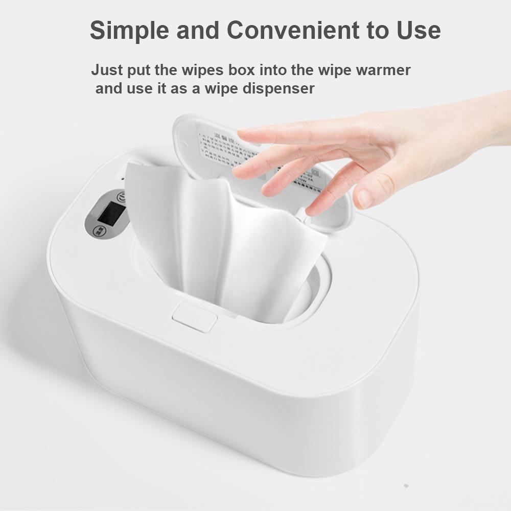 Baby Wipe Warmer with Digital Display Large Capacity Baby Wet Wipes Warmer Dispenser USB Powered, Adjustable/Constant  Temperature Heating