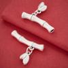 S999 Sterling Silver Bamboo Joint Tube Fittings for DIY Braided Rope Necklaces and Bracelets