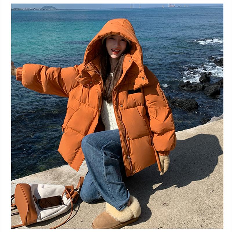 Winter Coat Women Clothing Trend Warmth Thick Puffer Jackets Parkas Bread Coat Hooded Long Sleeve Outerwear Loose Tops