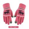Winter Cycling Cold-Proof Warm Plush Gloves for Female Students, Touchscreen Deer-Pattern Gloves for Driving In Winter, Fingerless
