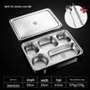 Jundingying Stainless Steel Divided Meal Plate with Lid