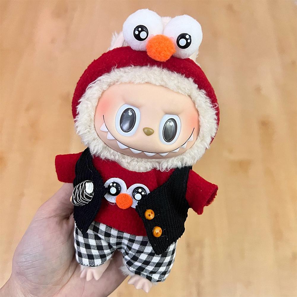 For 17cm Labubu Doll Clothes Fashion Clothes Hoodies Doll Clothes Color Match Hoodies Dolls Accessories Cute Decoration Little Cloths