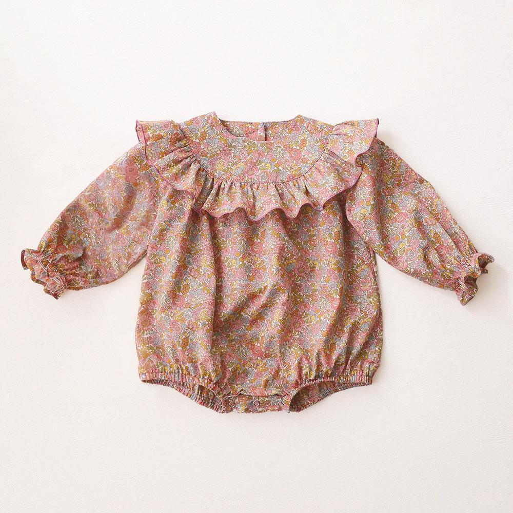 Salopete Florale Vintage pentru Fetițe de Primăvară Bumbac Mânecă Lungă Salopete Nou-Născuți 3-24 Luni Îmbrăcăminte pentru Sugari