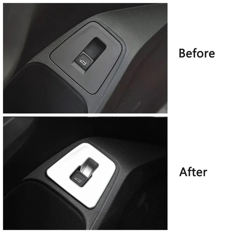 For Volkswagen VW Tiguan MK2 2017- Rear Trunk Tail Door Tailgate Switch Button Cover Trim ABS Sticker