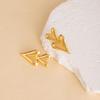 European Retro Geometric Leaf & Heart Stainless Steel Stud Earrings