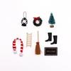 8 Pcs/set Dollhouse Christmas Boots Tree Wreath Pine Santa Claus Carpet Broom Dollhouse Miniature Accessories For Children