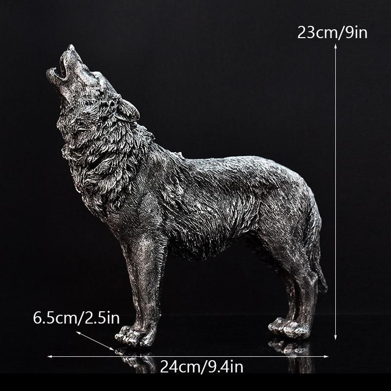 

NORTHEUINS Resin Wolf Miniature Figurines Lion Horse Art Ornament Home Living Room Office Desktop Decor Accessories for Interior