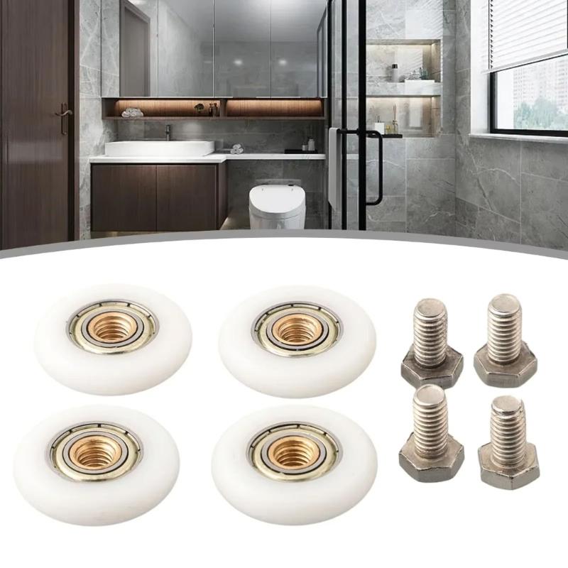 Universals Fit Nylons Rollers Compatibility with Multiple Sliding Shower Door Models Corrosions Resistance